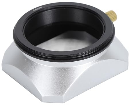 Cryfokt Hochfester, Quadratischer, Mattierter 58-mm-Gegenlichtblende Im Retro-Stil, Kamera-Gegenlichtblende aus Aluminiumlegierung für Spiegellose Kameras, Silber