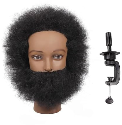 BJdfgE Mannequin Head With Hair Man Training 100 Human Afro Style Male Professional Manequin Manikin With Clamp Stand