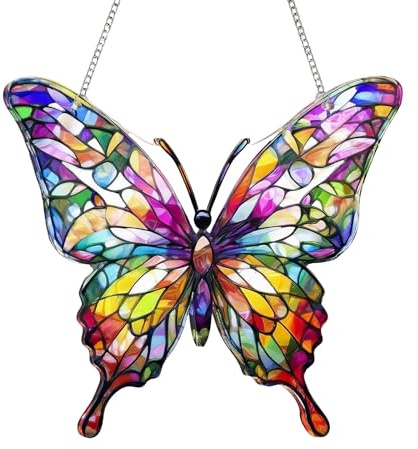 Colorido Atrapa Sol Mariposa Montado En Cadena Suncatchers Mariposa para Ventanas, Patios, VehíCulos, DecoracióN del Hogar Y El JardíN, E Ideas para Regalos