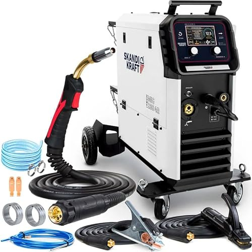 SKANDI KRAFT iTECH MIG 280 4R - Soldador inversor MIG/MAG AUTO, MMA, TIG Lift, 280 A, carrete de 4 rodillos, Pulse, Dual Pulse, Modo SPOT, Pantalla LCD 5, 400 V