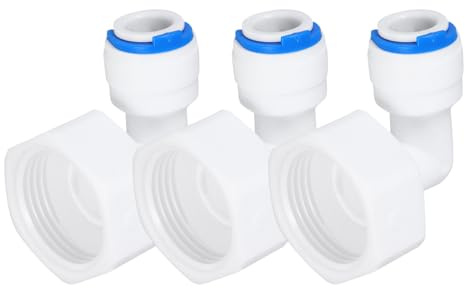 STAHAD Water Purifier Adapter 3Pcs 3/4 Female Thread to 3/8 PVC Quick Connect Fittings, Washing Machine Hose Connector, Compatible Ro Systems for Household Applications