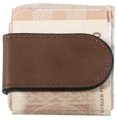 Psiriol Slim Magnetic Money Clip for Men Leather Business Card Holder,