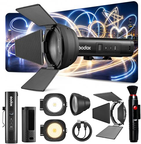 Godox FL15Bi Handheld Bi-Color LED Video Flash Light, 2800K-6500K, 25600 Lux @0.5m, CRI 97 TLCI 98, 4750mAh USB-C Rechargeable, 11 FX Effects, App Control, IP54 for Video Photography Portrait