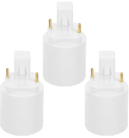 CTIRCHIU Adattatore Portalampada Materiale Pbt Ritardante di Fiamma 3 Pezzi G24d a E27 2 Pin Conversione Base Lampadina Led, Installazione Facile per Uso Domestico Sicuro