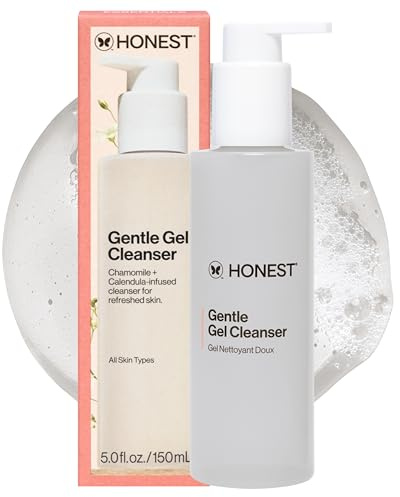 Honest Beauty Gentle Gel Daily Face Cleanser, Calms, Refreshes, Hydrates, Vegan Safe for Sensitive Skin, 5 fl oz