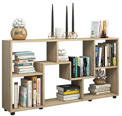 VCM Kommode 117x20x62 cm 6 Fächer Regal Holzwerkstoff Anrichte Design | Ablage und Stauraum in einem - Für Wohn- und Schlafzimmer - für Ordnungsliebhaber - Holzwerkstoff, stabile Metallgriffe