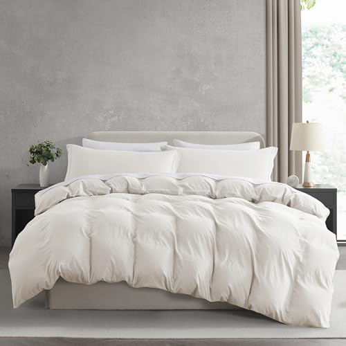 Nestl Off White Duvet Cover King Size - Soft Double Brushed King Duvet Cover Set, 3 Piece, with Zipper Closure, 1 Duvet Cover 104x90 inches and 2 Pillow Shams