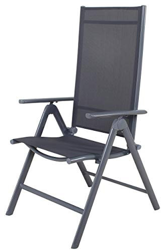 Chicreat Korfu Klappstuhl aus Aluminium, Grau, 67 x 59 x 113 cm