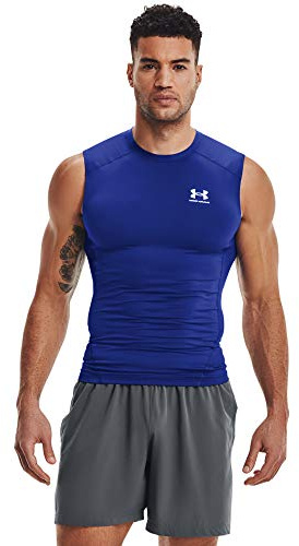 Under Armour Ua Hg Armour Comp Sl ventilerande linne, bekväm funktionell tröja, Kungsblå (400)/vit, XS