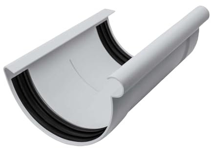 INEFA Raccord Gouttière 125mm PVC Gris, Montage Facile, Accessoires, Made in Germany