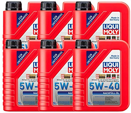 6X Original Liqui Moly 1L Nachfüll-Öl 5W-40 Motoröl Motorenöl Motoroil Oil 1305