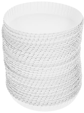 Luxshiny 75mm Paper Cup Lids Disposable Drink Covers White 100 Pack | Stackable paper drink covers for coffee cups, cafes, hotels and takeaway drinks. Hygienic protection for hot and cold