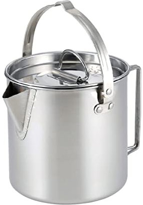 Lixada Edelstahl Kochen Teekessel Kaffeekanne mit Deckel und Griff für Camping Wandern Angeln