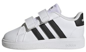 adidas Grand Court Lifestyle Hook and Loop Shoes, Zapatillas de Tenis, Cloud White/Core Black/Core Black, 22 EU