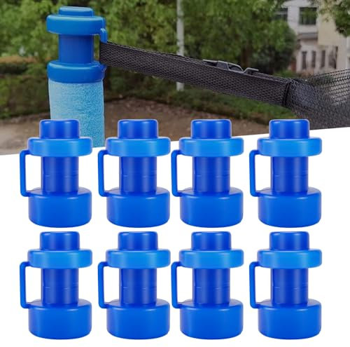 Aohcae Trampolin Endkappen, 8 Stück Trampolin Ersatzteile， Ø 25 MM Trampolinstangen Schutz，Abschlusskappen Trampolins，Pfostenkappen für Befestigung des Sicherheitsnetzes (Blau)