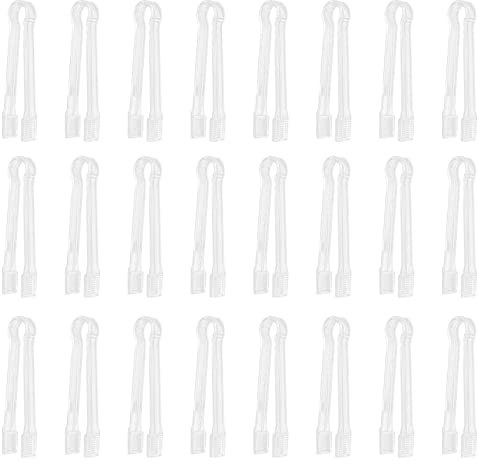 DIRBUY Lot de 24 mini pinces en plastique jetables transparentes pour servir des bonbons, des bars et du sucre (16,3 cm)
