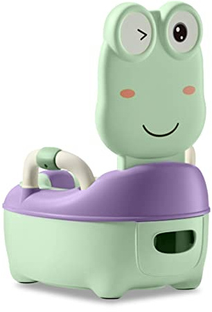 XMTECH Kindertoilette, Kinder Töpfchen, Baby Toilette Toilettentrainer, Kindertöpfchen, Toilettensitz Kinder Topfstuhl mit Griffe, Toilettentraining für Kleinkinde von 1 Jahre bis 5 Jahre Grün