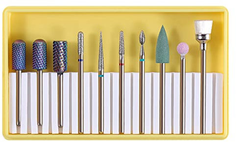 Nagelbohrer-Set, 10 Stück, 3/32 Zoll Nagelbohrer für Nägel Nagelhautentferner Nagelfeile Maschine Zubehör