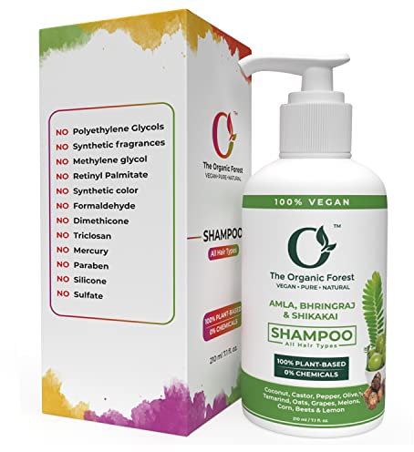 Plant Based Daily Use Shampoo - Amla, Bhringraj & Shikakai - Sulfate & Paraben Free | Amla Oil, Vegan, Gentle Cleansing - Indian Ayurveda Hair Care Routine - Men & Women