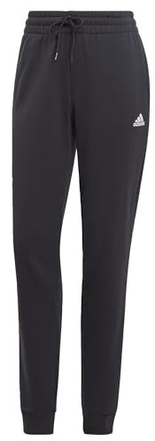 adidas Damen Essentials Linear French Terry Cuffed Pants, Black/White, M Short