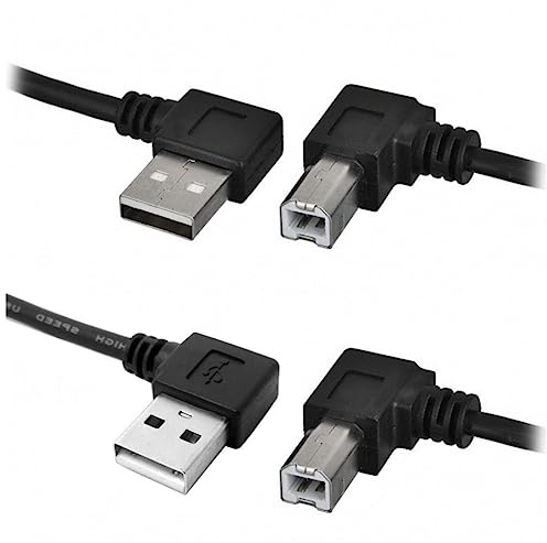 chenyang Printer Scanner Cable USB 2.0 to USB Type B Printer Scanner Cable 90 Degree Angled 100cm