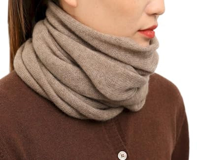 Prettystern XL 100% Kaschmir Winter Loop-Schal Cashmere Kaschmir-Schal warm Rund-Halstuch Damen Herren gestrickt Schlauch-Schal Braun