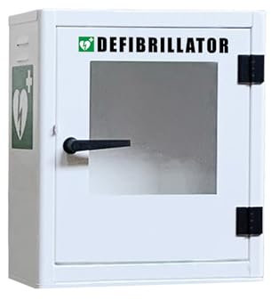 PVS Armadio metallico per defibrillatori, per uso interno ed esterno, bianco, senza Allarma