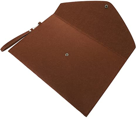 Filz Aktentasche A4 mit Druckknopf, Kaffee, Dokumentenorganizer | Schulanfang Deko, Feuchtigkeitsresistent und Robust, Sichere Verschlusslösung für Geschäftsunterlagen