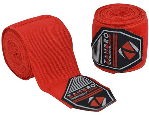ZAHBRO Guantes interiores de boxeo para niños, opciones de 2,5 y 3,5 metros disponibles: protege tus manos con confianza (rojo, 3,5 metros)