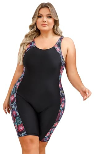 Odizli Plus Size Swimwear for Women One Piece Boyleg Swimsuit Ladies Rash Guard Swimming Costume