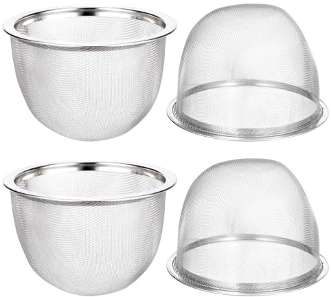 4 Stück Edelstahl-Teefilter Metall- Ersatz-Netzsieb Einsatz Tee-Ei Tasse Für Kaffee Teebereiter Kaffeebereiter 8 5 Cm