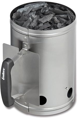 Enders® Anzündkamin, für Holzkohlegrills, B19x L29,5X H27,5cm, Holzkohle, Grill #88246, Silber