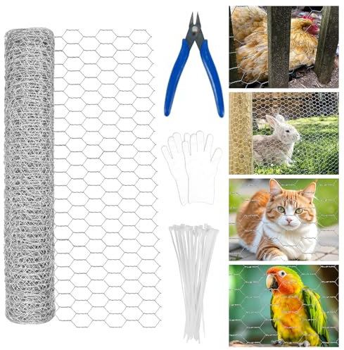 KJLEEN 0,4m X 5m Malla Metalica Gallinero Galvanizada Fina Tela Metalica Gallinero Gatos Pajaros Valla Para Cercado Aves Corral De Jardín(Apertura 16 X 25 mm, Diámetro De Alambre 0,6 Mm)