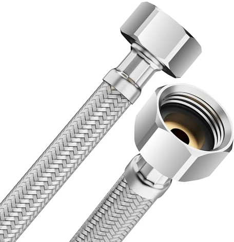 YUANNY Flexschlauch 1/2 IG x 3/8 IG Schlauch Überwurf 30 cm Anschlussschlauch Armatur Verbindungsschlauch Flexibler Schlauch für Wasserhahn Eckventil Waschtisch Küchenarmatur Bad WC Spülkasten