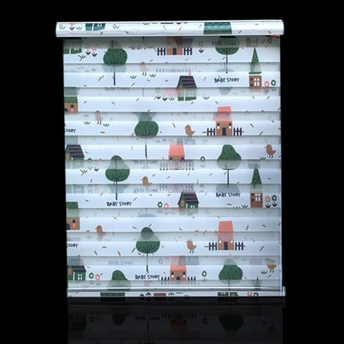 Tages- und Nacht-Rollo, Zebra-Fensterrollo, Lichtfilterung, Sichtfenster, Sonnenschutz für Schlafzimmer, Badezimmer, zweilagiges Zebra-Rollo (Schwarz, 140 x 170 cm)