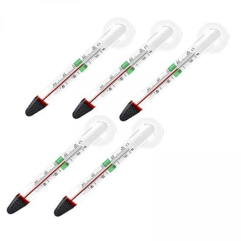 MagiDeal 2x 5 Pieces Aquarium Thermometer with Suction Cup Measurement for Freshwater And Saltwater Accurate Tank Thermometer