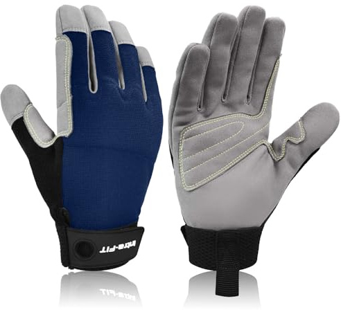 Intra-FIT Gants d'escalade, gants à doigts en similicuir, gants de travail, protection contre l'abrasion, gants de sport d'escalade, gants de corde pour le rappel, l'alpinisme, l'aventure, le sport en