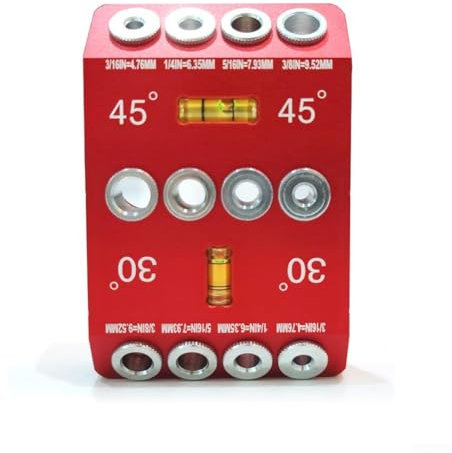 Plantilla de guía de agujeros de taladro que ofrece ángulos fijos de 30, 45 y 90 grados, perfecta para tareas de mejora del hogar (C)