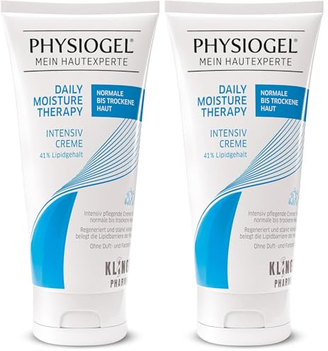 PHYSIOGEL Daily Moisture Therapy Intensiv Creme 100 ml - regenerierende Feuchtigkeitscreme für trockene Haut - Hautcreme spendet intensive Feuchtigkeit (Packung mit 2)