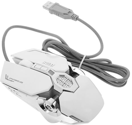 Souris de Jeu Professionnelle Rgb 7 Touches, USB, Plastique Argenté | Confort au Toucher, Action Rapide, Couche Peau, Usage Jeux sur Ordinateur, Format pour Portable et Bureau