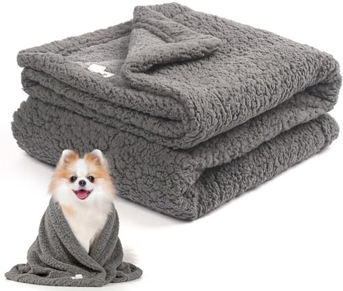 Mora Pets wasserdichte Hundedecke 100x80cm Waschbar Dick für Hunde Katzen | Extra dicke, wasserdichte & waschbare Decke, geeignet für kleine Hunde & Katzen, für Sofa & Couch, grau