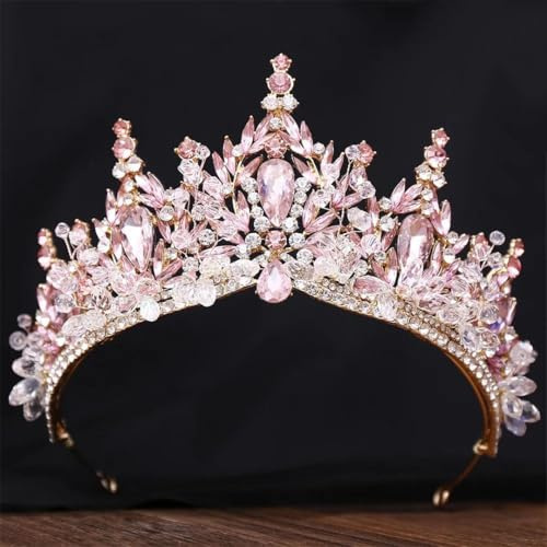 Women Handmade Rhinestone Beads Bridal Tiaras Crowns Diadem Water Wedding Hair Dress Accessories