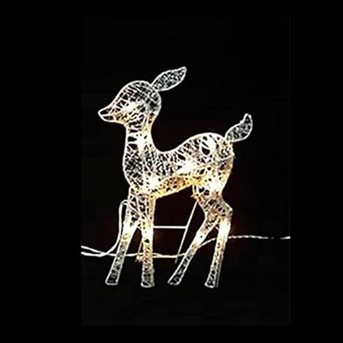 Beleuchtetes Weihnachtsren Mit LED, Wasserfeste Leuchtende Dekoration Rentier Hirsch Figur Für Den Garten,Stehende Rehkitz Dekoration Weihnachtshof Für Hof, Rasengarten