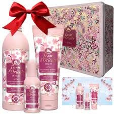 Tesori d’Oriente IKIGAI Geschenkset – Badecreme 500 ml, Duschcreme 250 ml, Parfum 100 ml – Aromatisches Pflege- & Duftset für Frauen in dekorativer Metallbox Veltao
