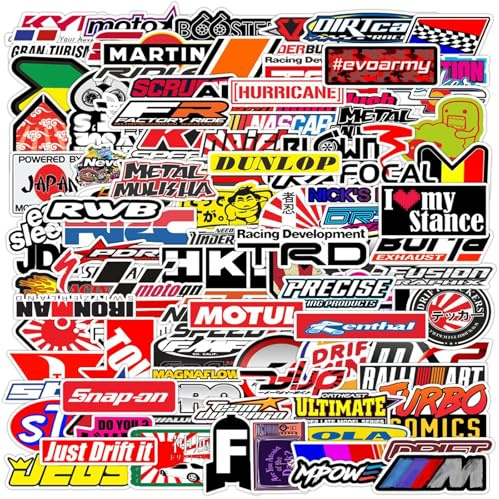 ZXTGBQ 100Pcs Motorbike Stickers, Cool Motorcycle Vinyl Waterproof Decals, Funny Stickers Suitable for Laptop Skateboard Water Bottles Cars Helmets Etc