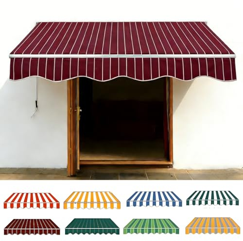 Telo Di Ricambio Per Tende Da Sole Da Giardino E Balcone 200cm 250cm 300cm 400cm 500cm Poliestere Ispessito 280g/m2 Impermeabile, Tessuto Parasole Per Tende(Borgogna,300x200cm)