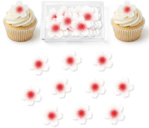 150 Piezas Flores de Cerezo en Papel de Oblea de Arroz Rosa para Repostería Adornos Florales para Cupcakes Galletas y Postres Decoración Temática Sakura