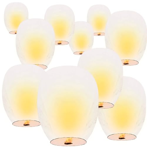 Biodegradable Memorial Lanterns for Weddings, Birthdays, Memorial Services & Parties - Easy to Release Wish Lanterns(9 Packs)