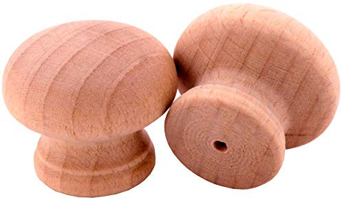 Türknauf aus natürlichem Buchenholz, 35 mm, gebohrt, 2 Stück