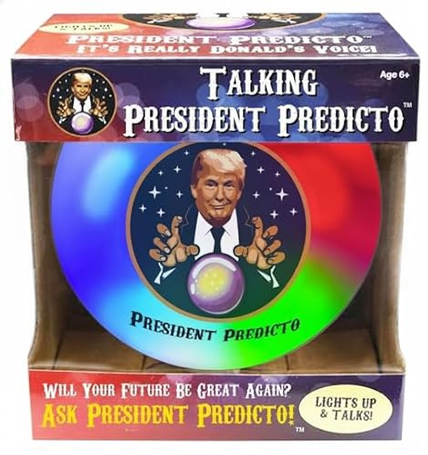 Trump Talking Fortune Telling Ball - Lights Up & Speaks 25 Answers in His Real Voice - Motion Activated Crystal Ball with Color Changing LED - Funny Donald Trump Gifts for Men Women - Gag Gift Toy